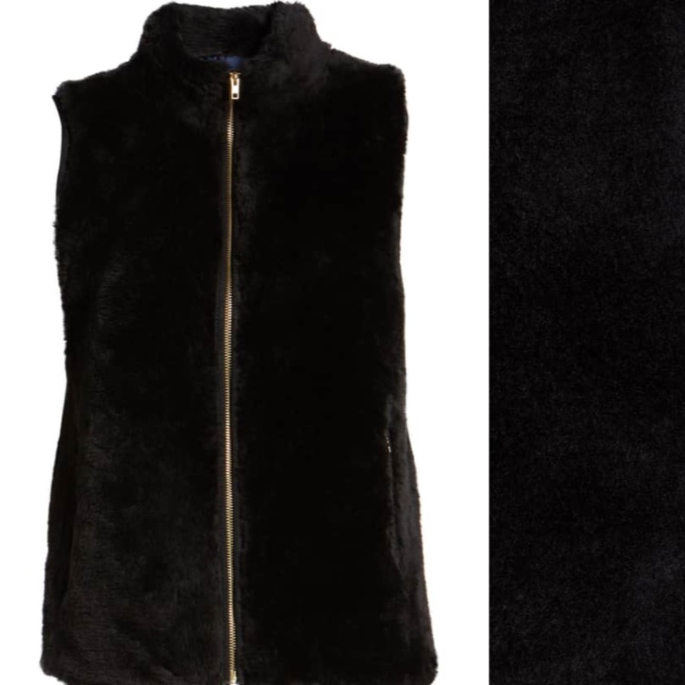 XS JCrew Fur Vest (black)
